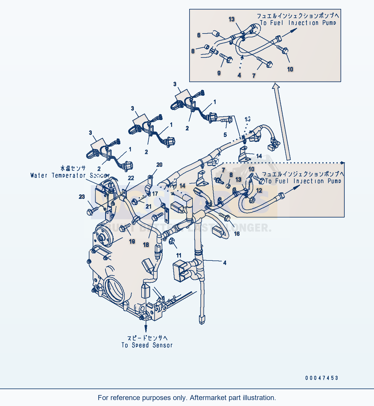Komatsu WA380-6 Engine Harness parts diagram
