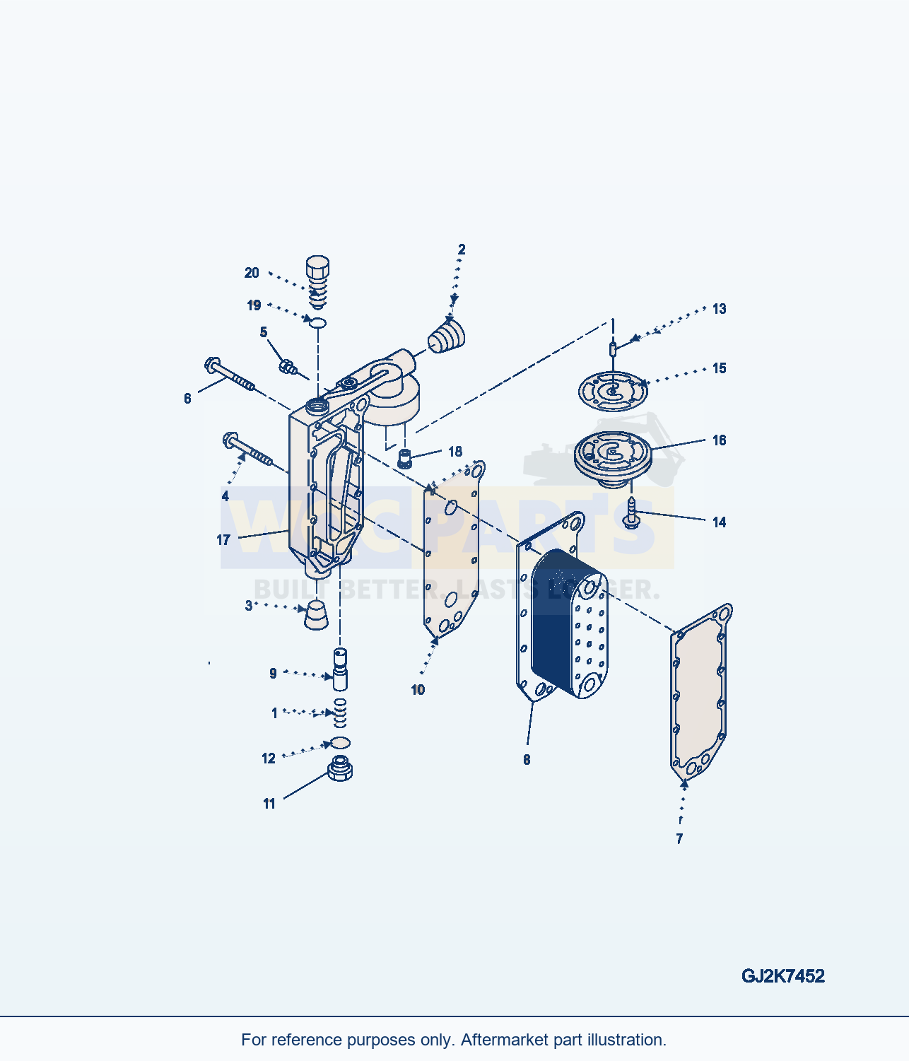 Komatsu WA380-6 Engine Oil Cooler (Esn 21712914-Up) parts diagram