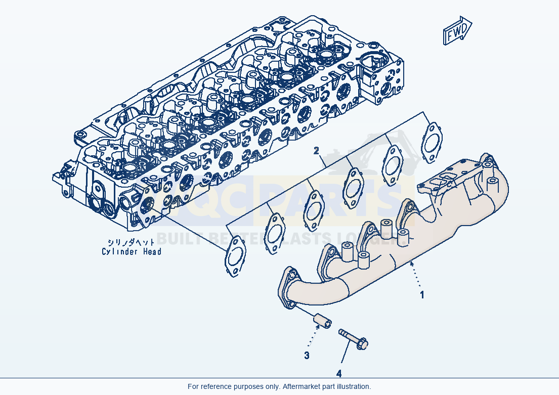 Komatsu WA380-6 Exhaust Manifold Serial H60051 - UP parts diagram
