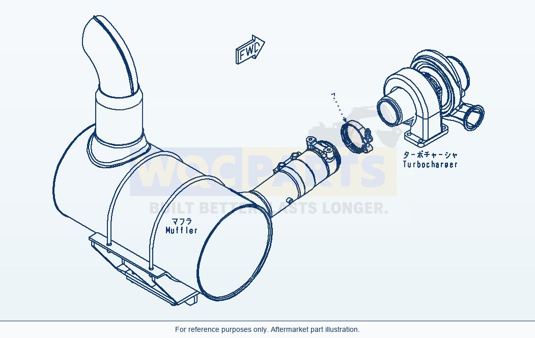 Komatsu WA380-6 Exhaust Outlet Connection parts diagram