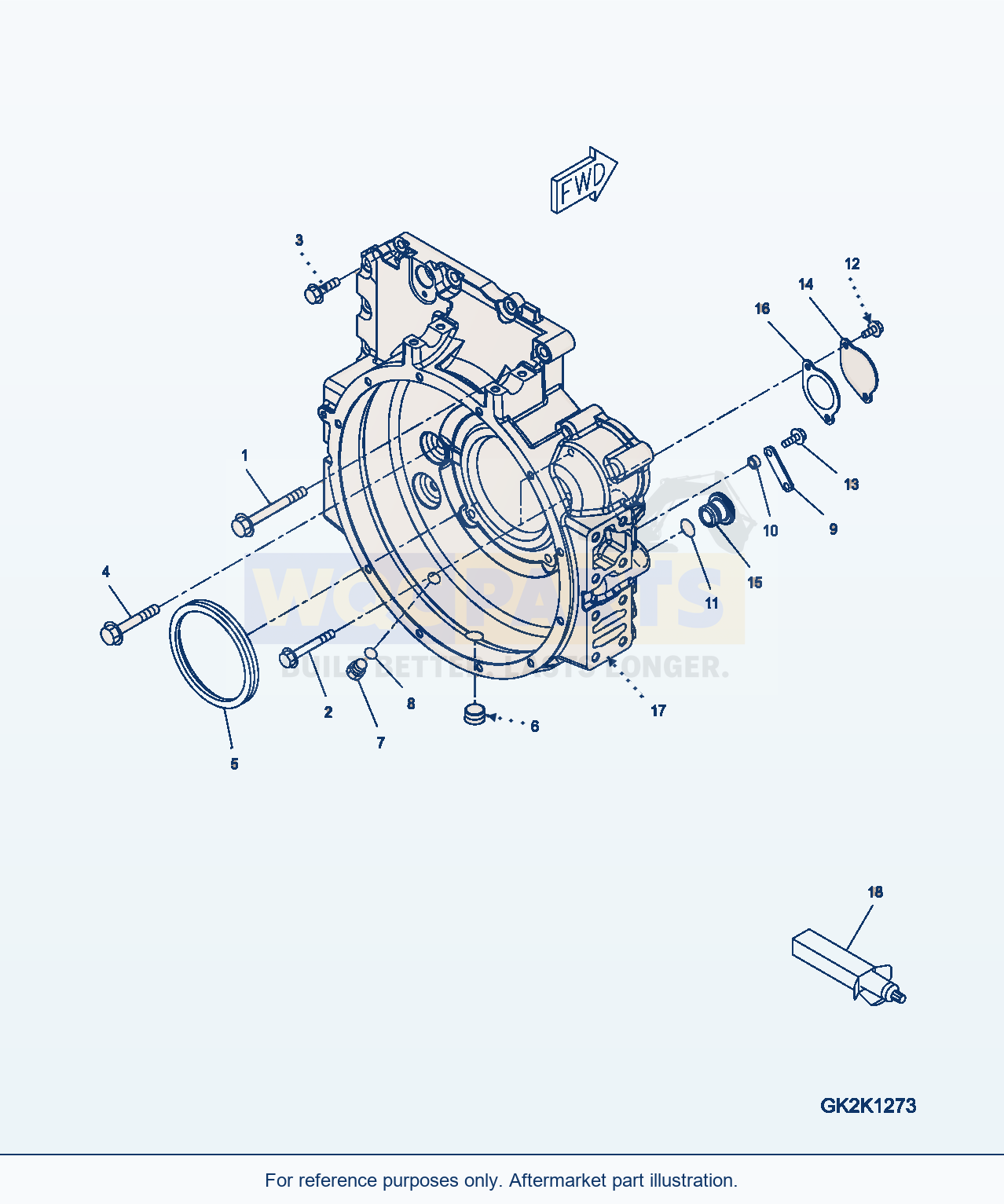 Komatsu WA380-6 Flywheel Housing Serial H60051 - UP parts diagram