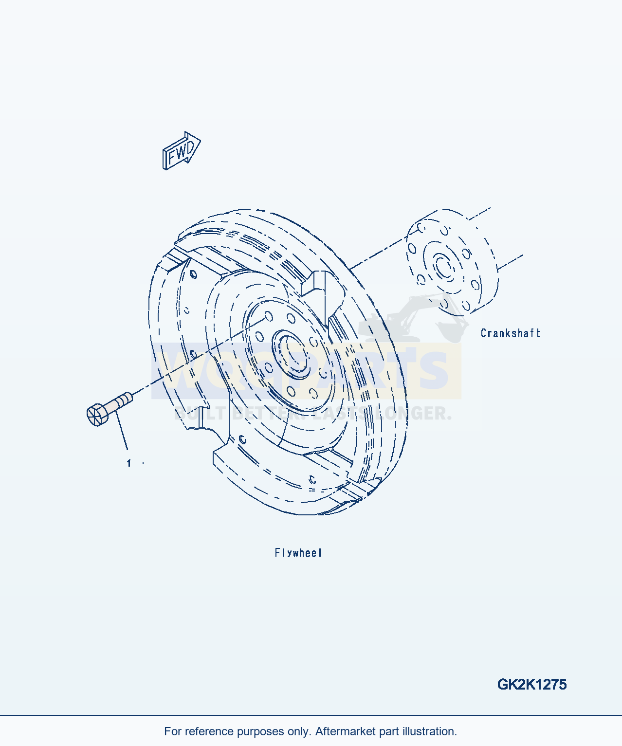 Komatsu WA380-6 Flywheel Mounting Serial H60051 - UP parts diagram