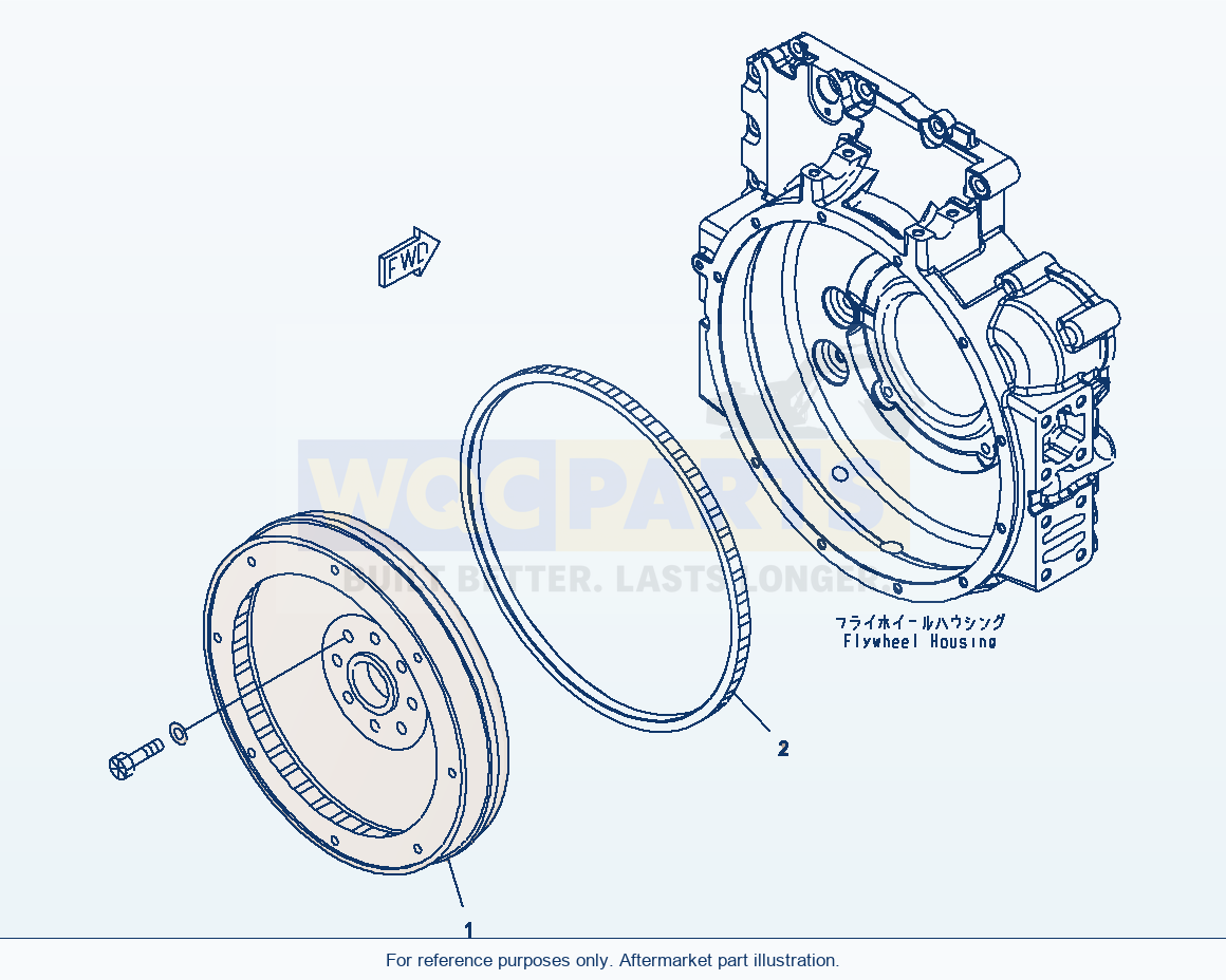 Komatsu WA380-6 Flywheel parts diagram