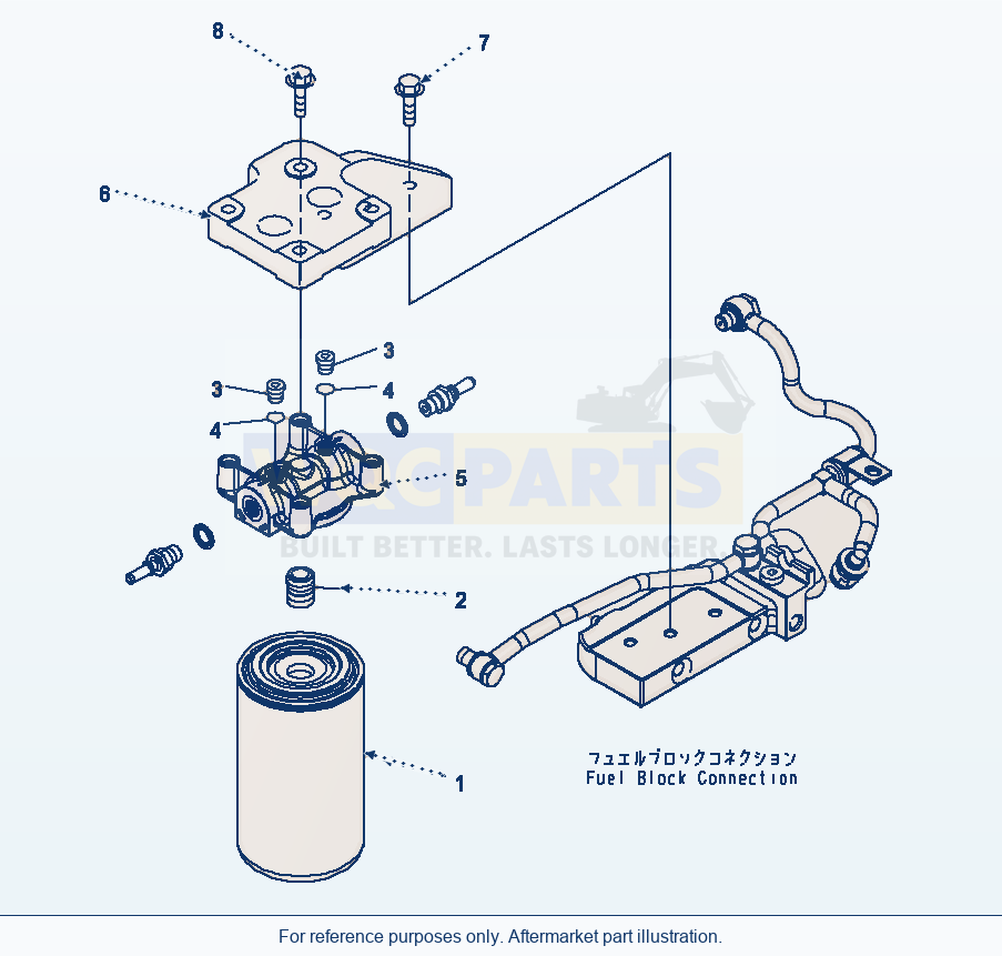 Komatsu WA380-6 Fuel Filter Serial H60051 - UP parts diagram