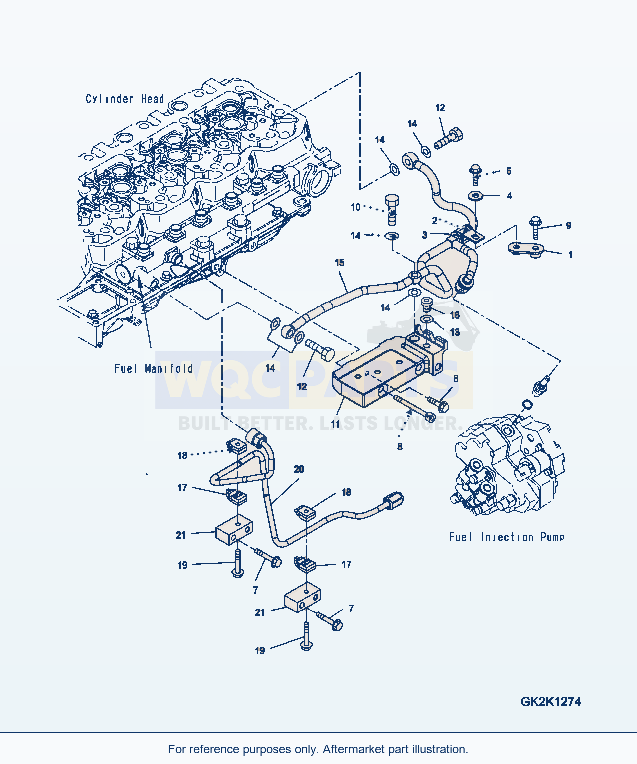 Komatsu WA380-6 Fuel Piping Mounting parts diagram