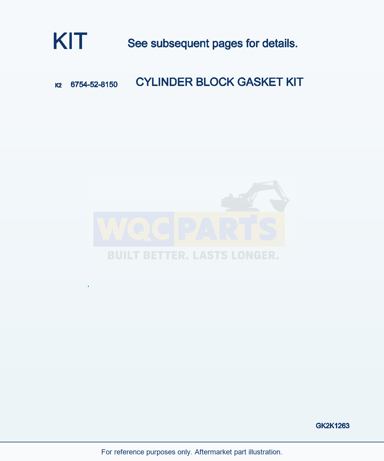 Komatsu WA380-6 Gasket Set, Lower Engine parts diagram