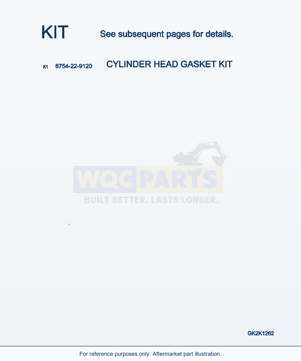 Komatsu WA380-6 Gasket Set, Upper Engine parts diagram