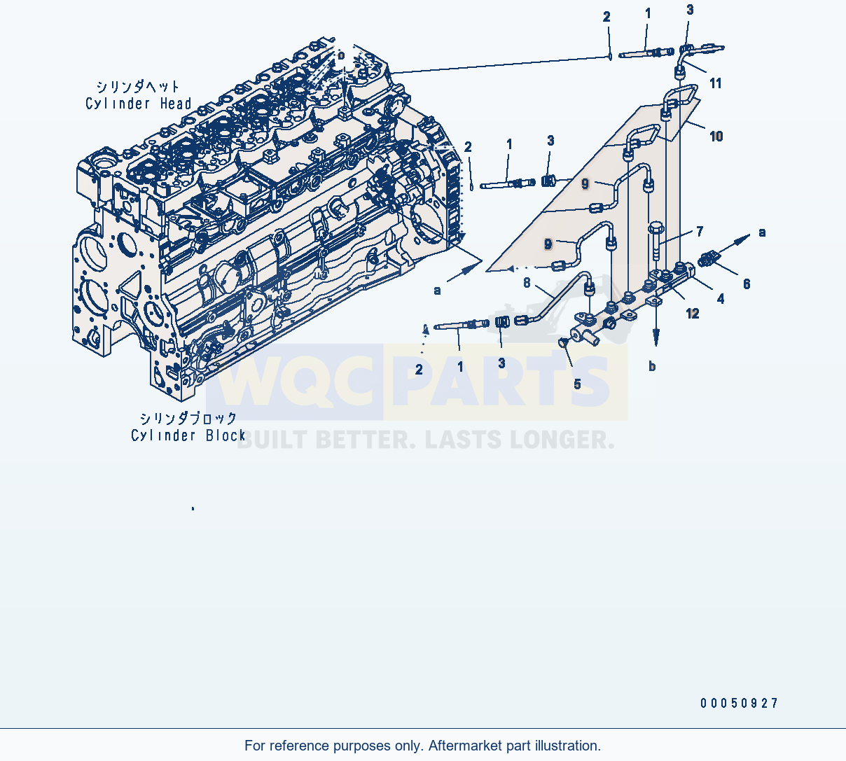 Komatsu WA380-6 Injector Plumbing parts diagram