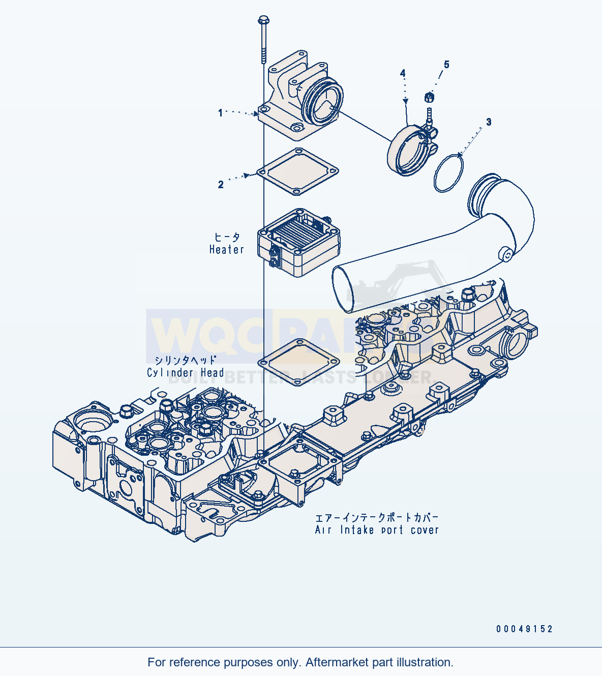 Komatsu WA380-6 Intake Connection parts diagram