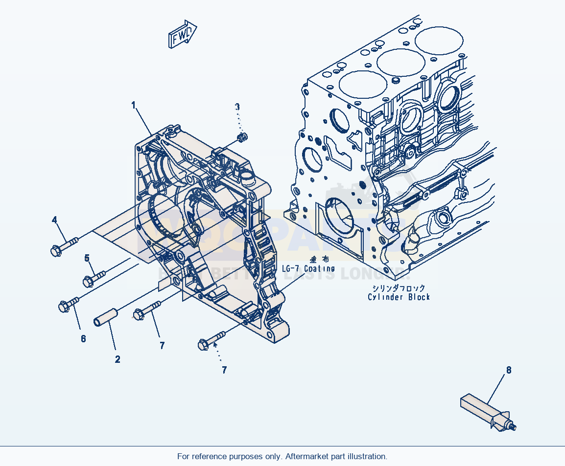 Komatsu WA380-6 Rear Gear Housing Serial H60051 - UP parts diagram