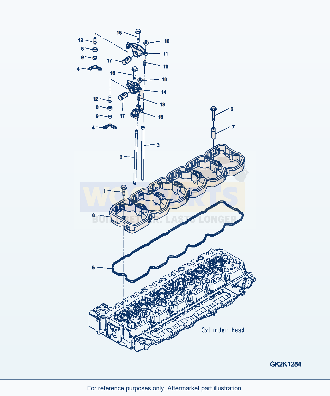 Komatsu WA380-6 Rocker Lever (Esn 21692067-21962020) parts diagram