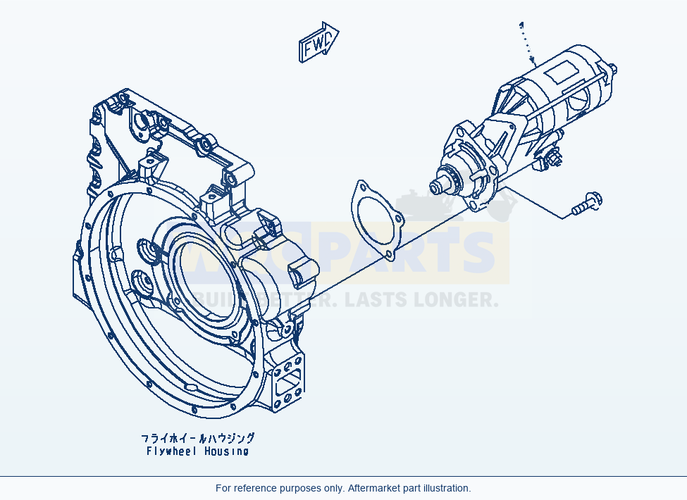 Komatsu WA380-6 Starting Motor parts diagram