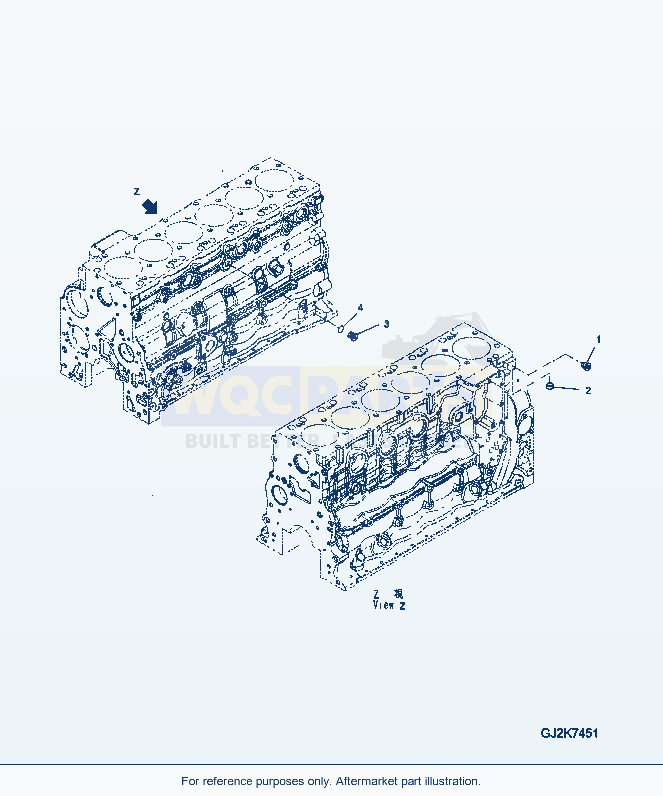 Komatsu WA380-6 Torque Converter Oil Cooler parts diagram