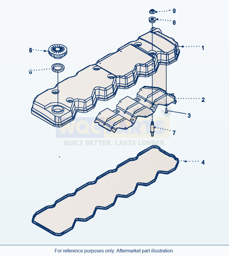 Komatsu WA380-6 Valve Cover Arrangement parts diagram