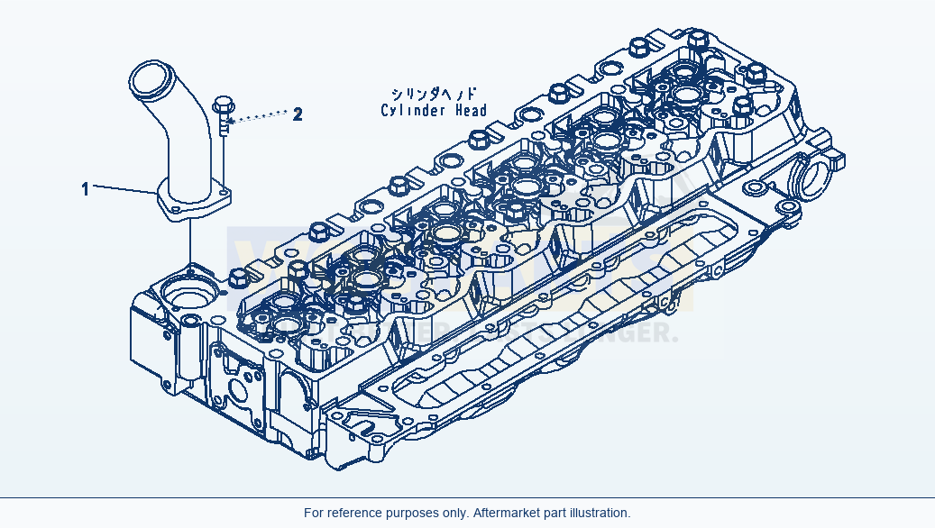 Komatsu WA380-6 Water Outlet Connector parts diagram