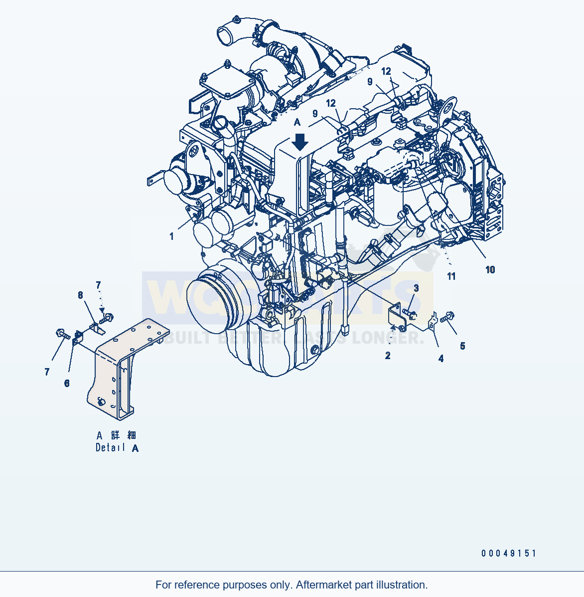 Komatsu WA380-6 Wiring Harness Related parts diagram