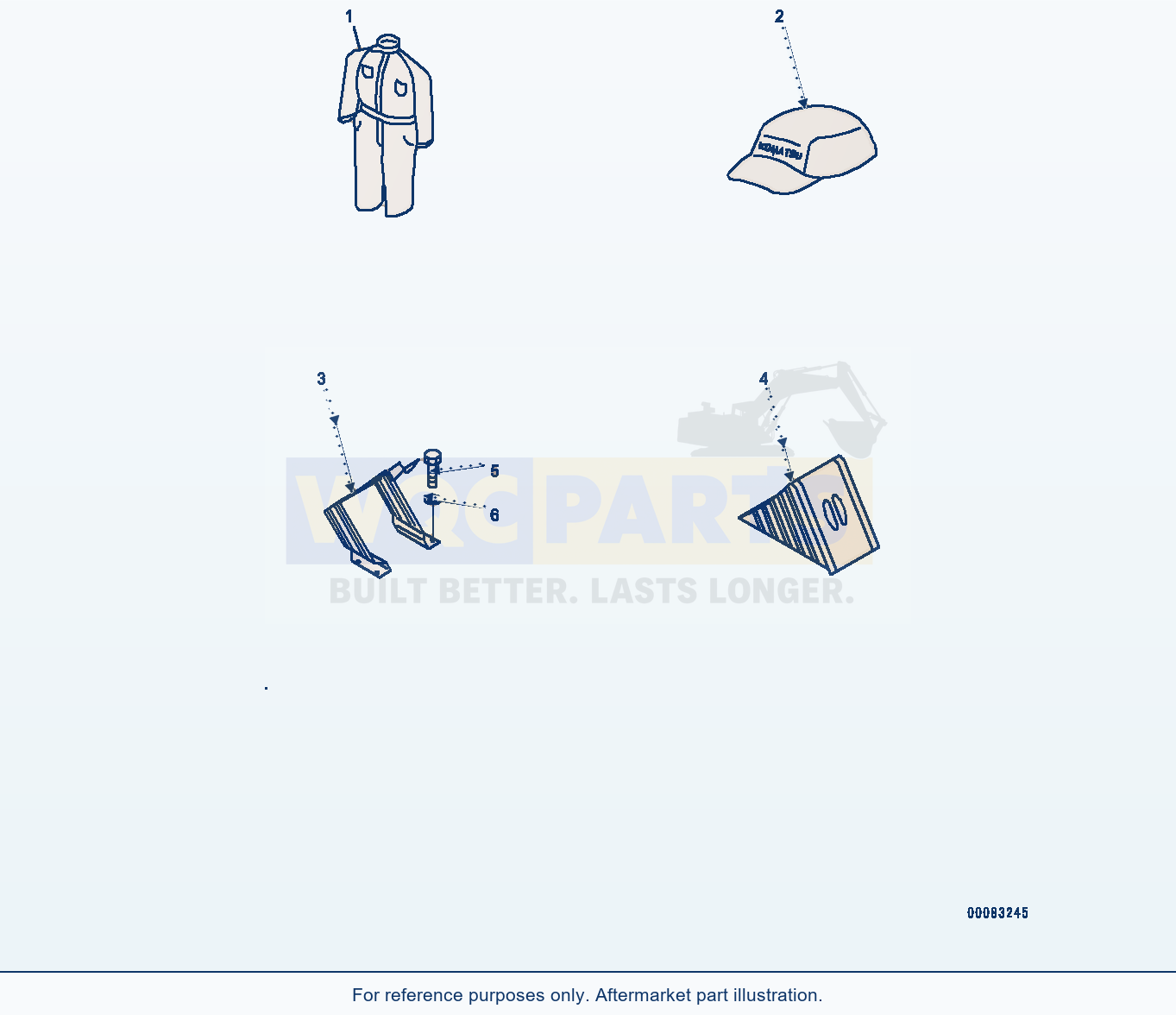 Komatsu WA380-6 Cap, Overall And Wheel Stopper (#65949-) parts diagram
