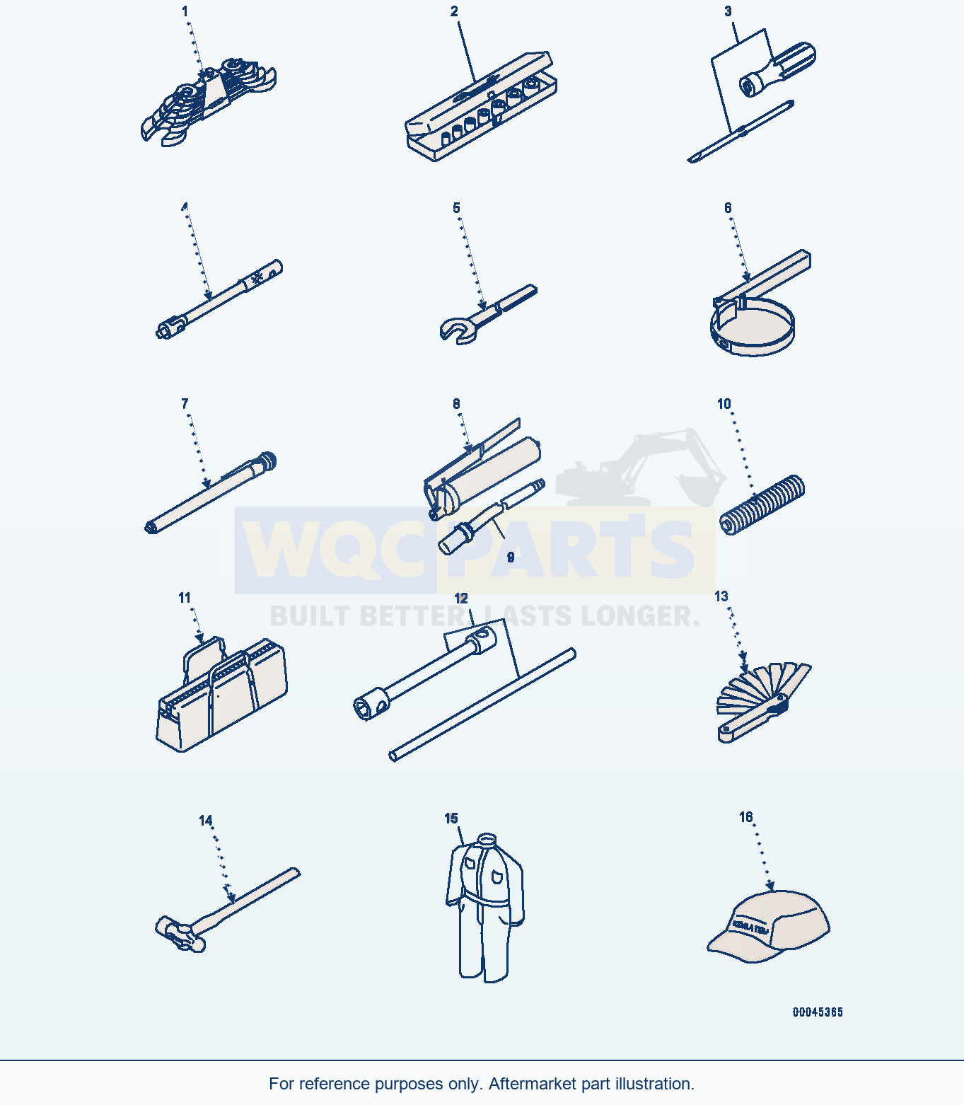 Komatsu WA380-6 General Tool Set, Cap And Overall (#65949-) parts diagram
