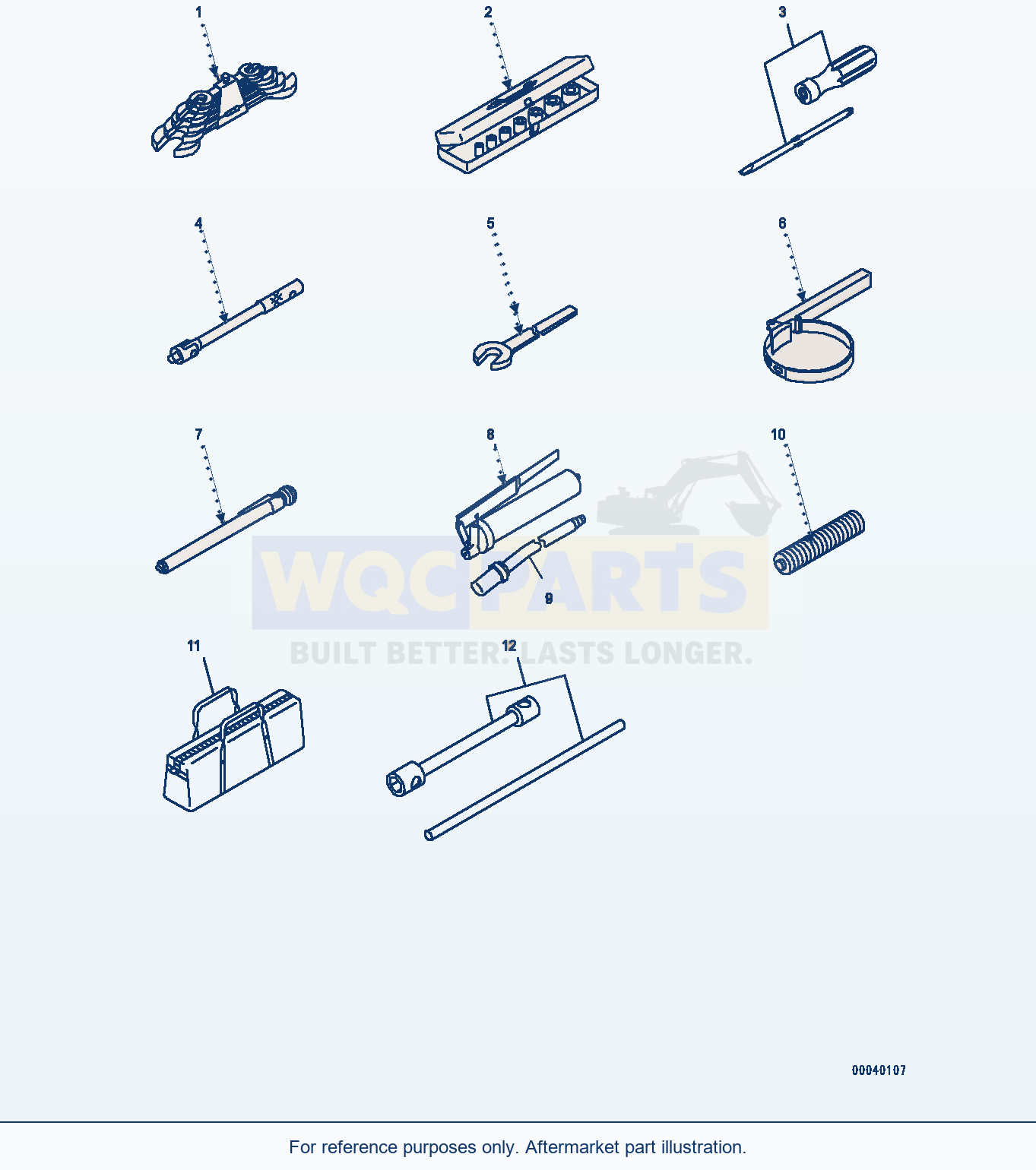 Komatsu WA380-6 General Tool Set, Without Hammer (#65949-) parts diagram