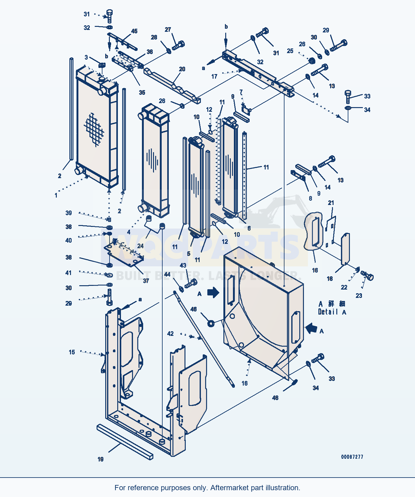 Komatsu WA380-6 Radiator (Aftercooler And Oil Cooler) parts diagram