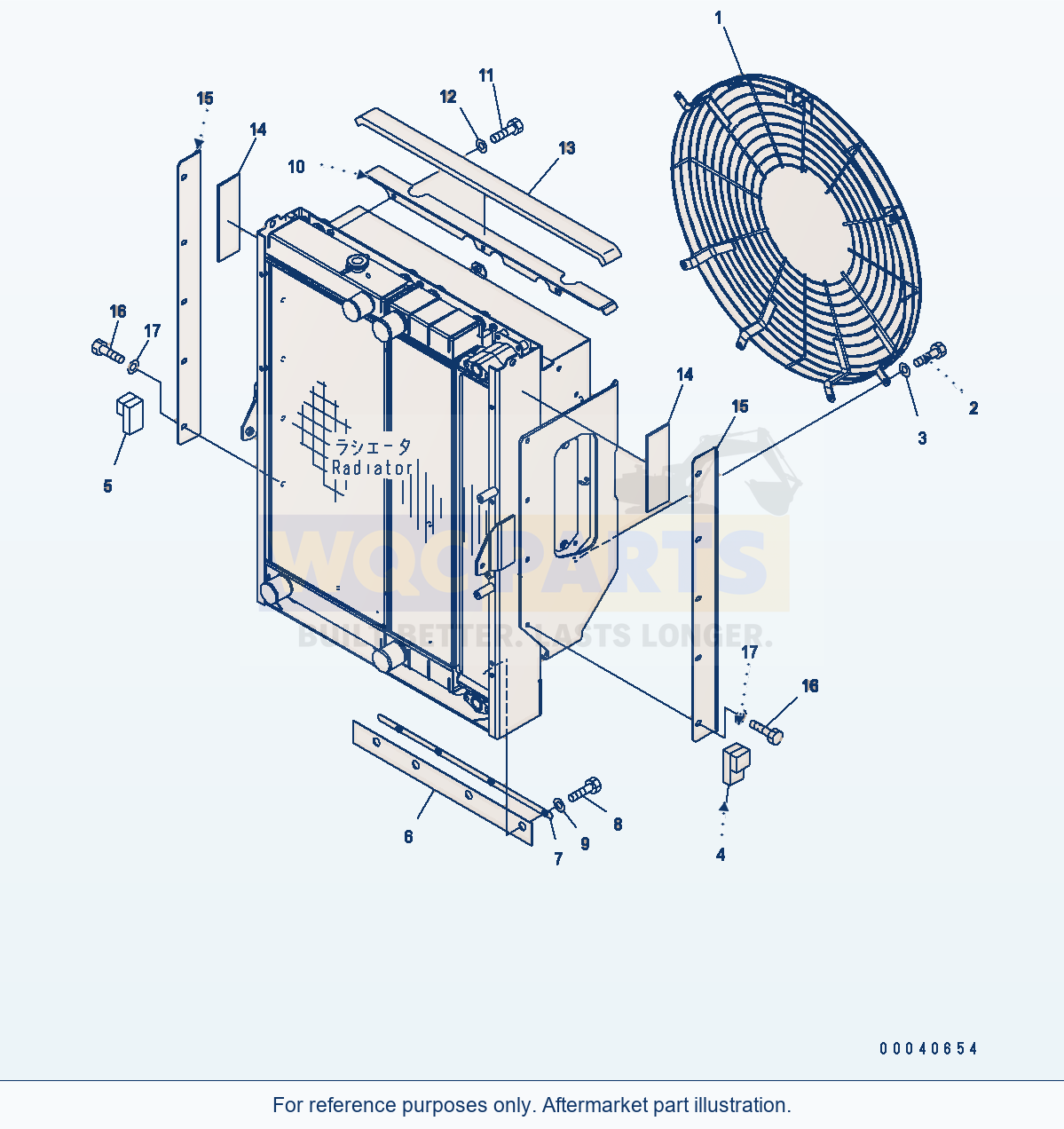 Komatsu WA380-6 Radiator (Fan Guard And Sheet) parts diagram