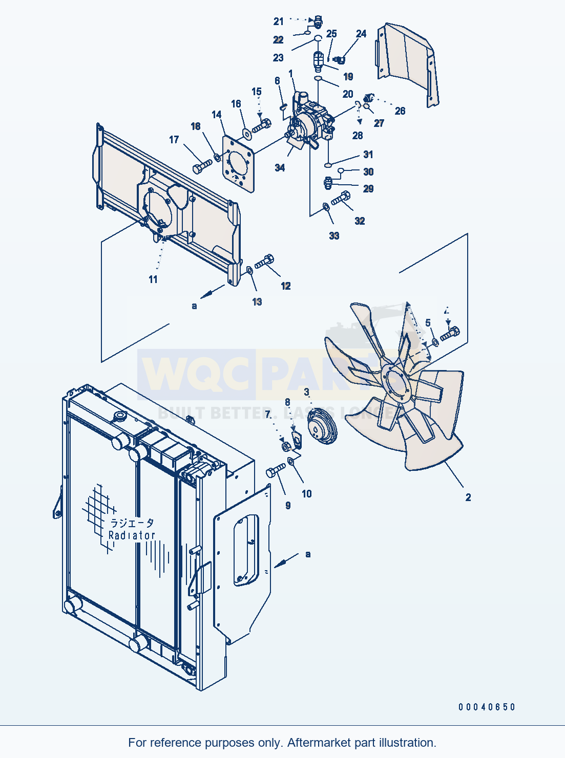 Komatsu WA380-6 Radiator (Fan Motor Related Parts) parts diagram