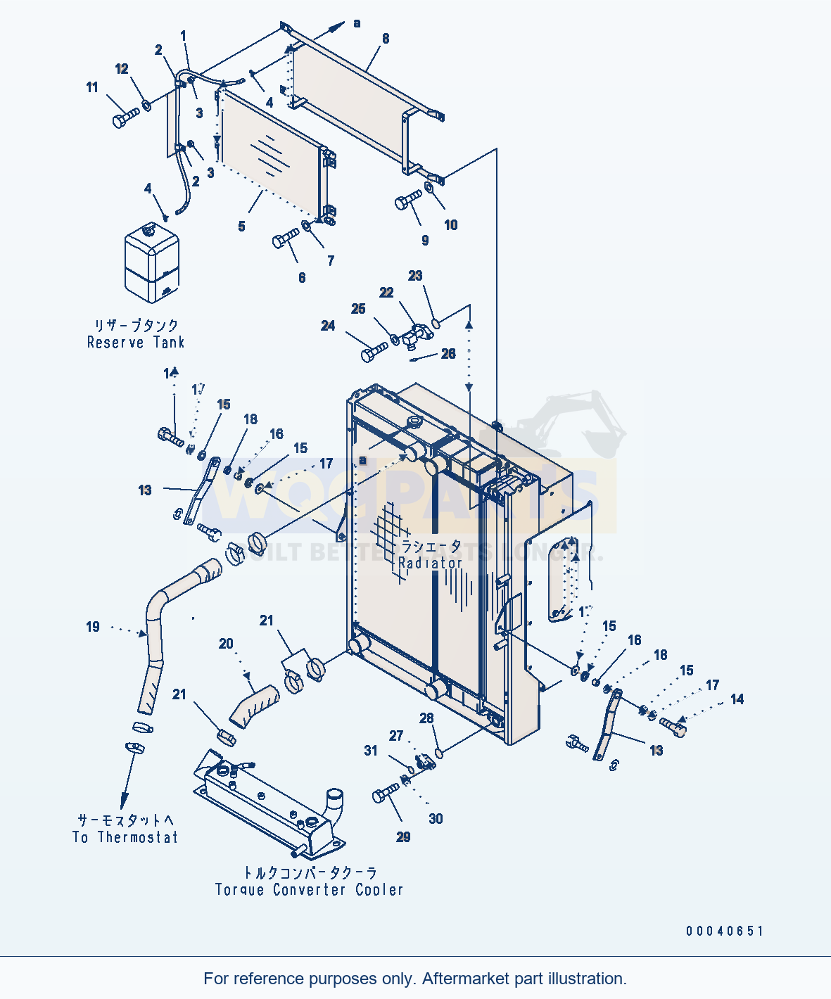 Komatsu WA380-6 Radiator (Piping And Condenser) parts diagram