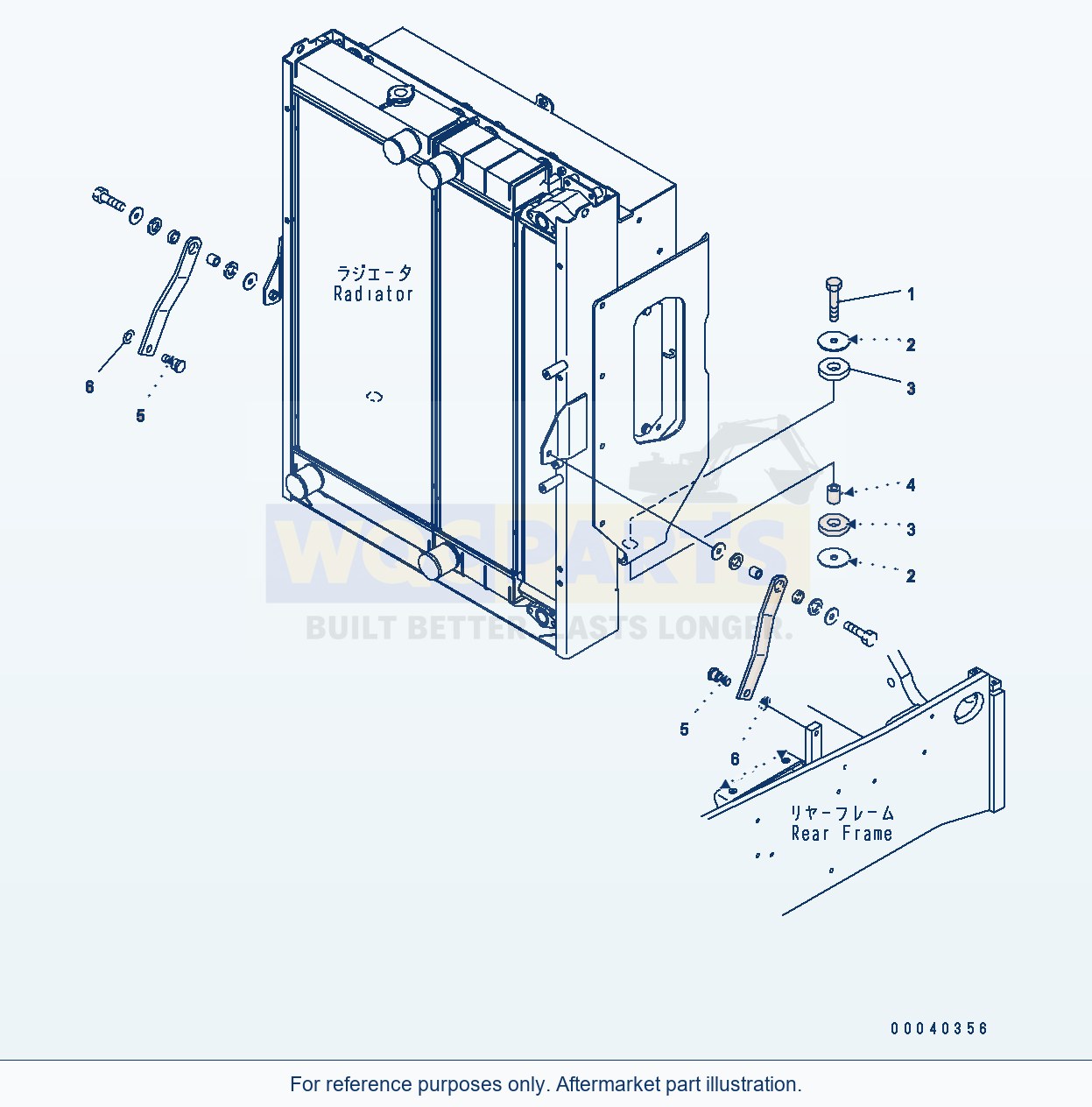 Komatsu WA380-6 Radiator (Radiator Mounting) parts diagram