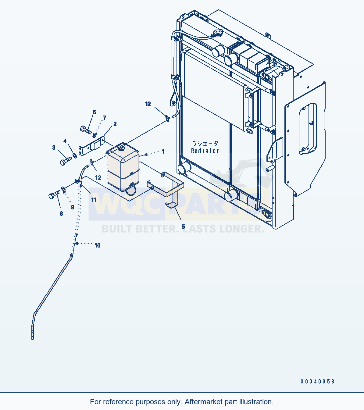 Komatsu WA380-6 Radiator (Sub-Tank) parts diagram