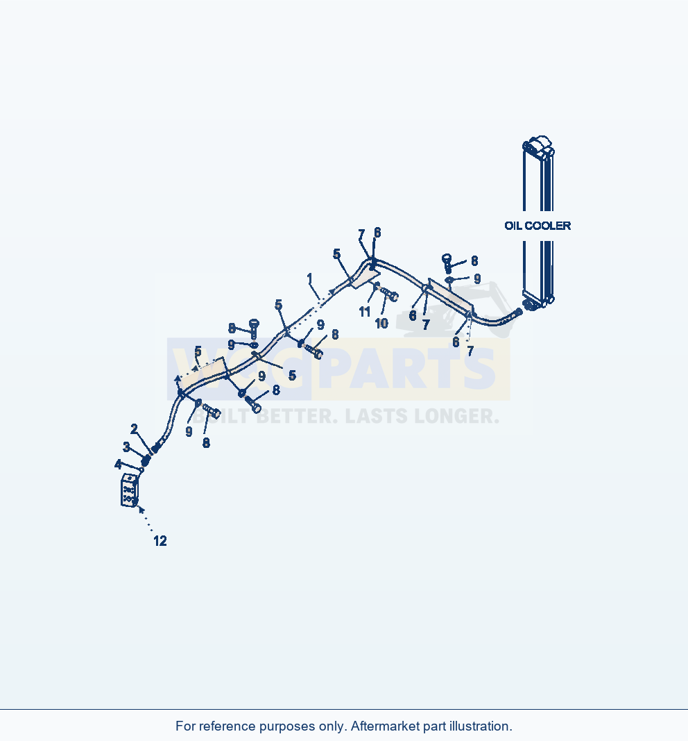 Komatsu WA380-6 Coolant Piping Serial A53001-UP parts diagram