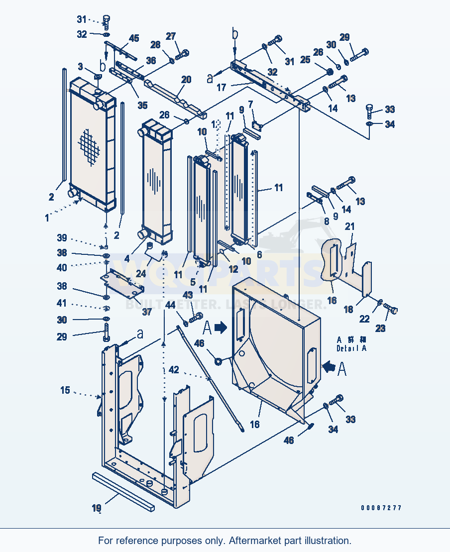 Komatsu WA380-6 Radiator(#65933-) Serial 65001-65948 (ECOT3) parts diagram