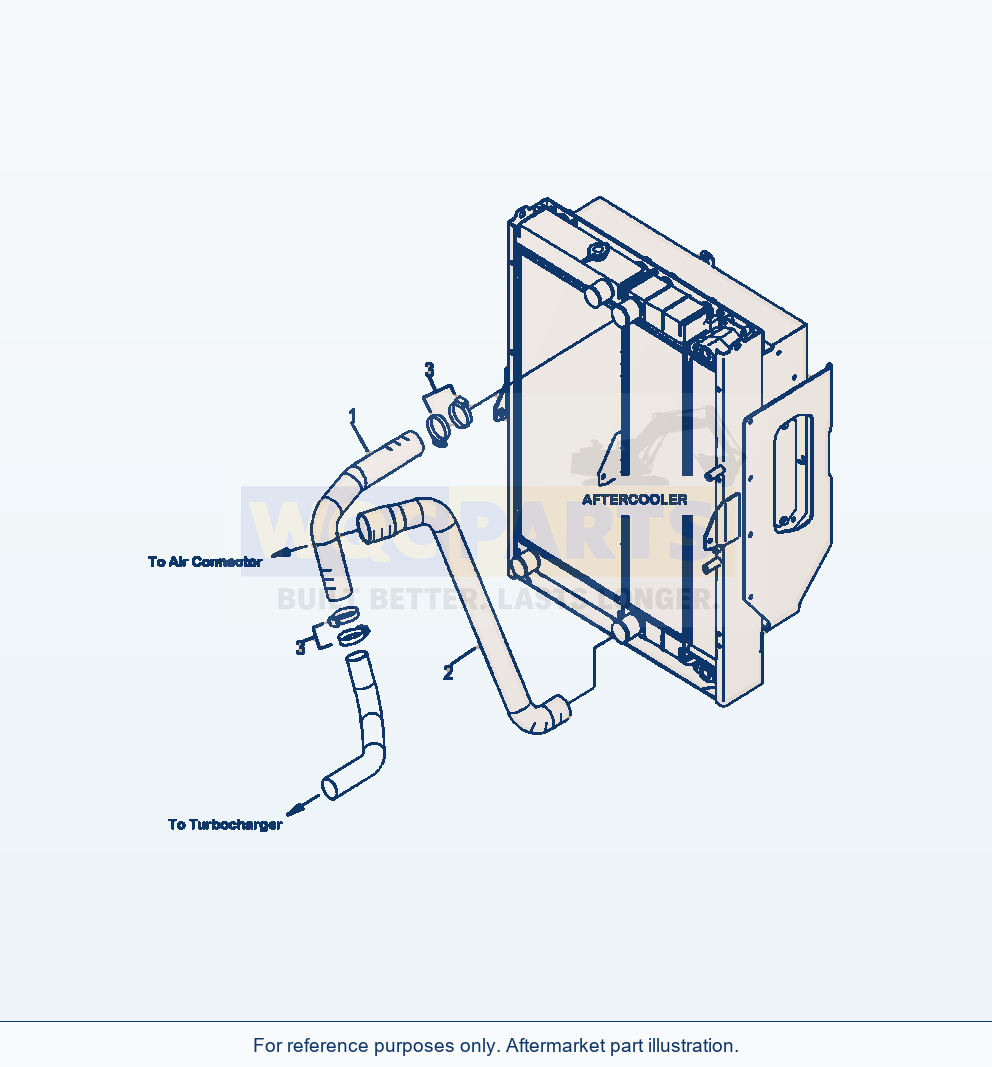 Komatsu WA380-6 Radiator Aftercooler Piping Serial A54001-UP parts diagram