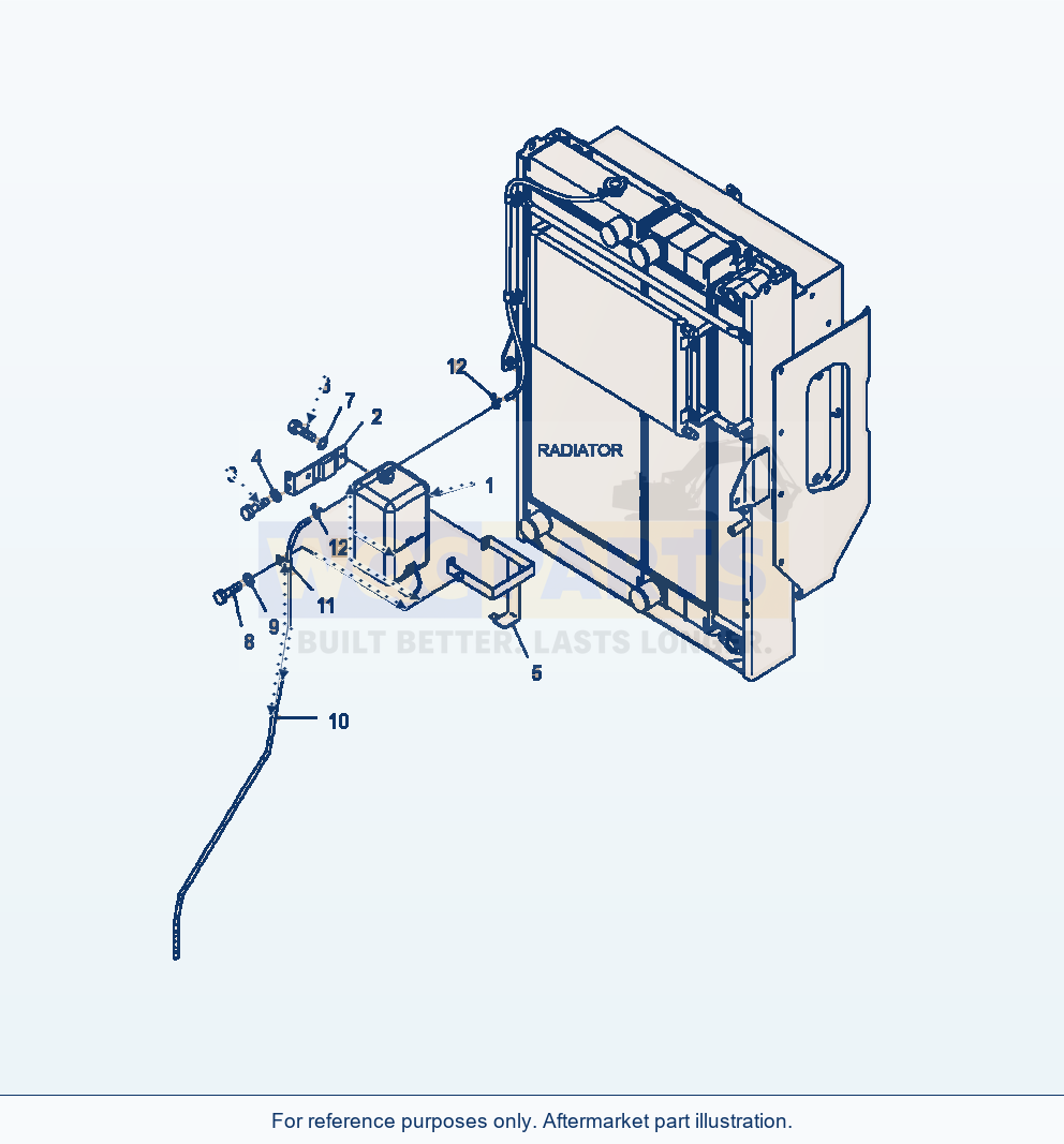 Komatsu WA380-6 Radiator Bracket Serial A54001-UP parts diagram