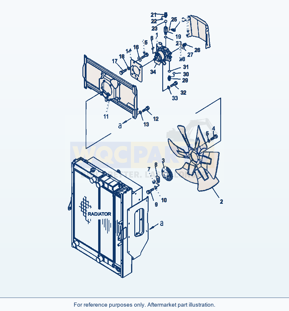 Komatsu WA380-6 Radiator Cooling Fan Serial A53001-UP parts diagram