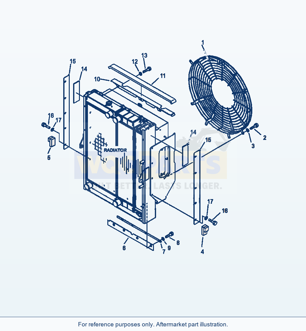 Komatsu WA380-6 Radiator Fan Guard Serial A53001-UP parts diagram