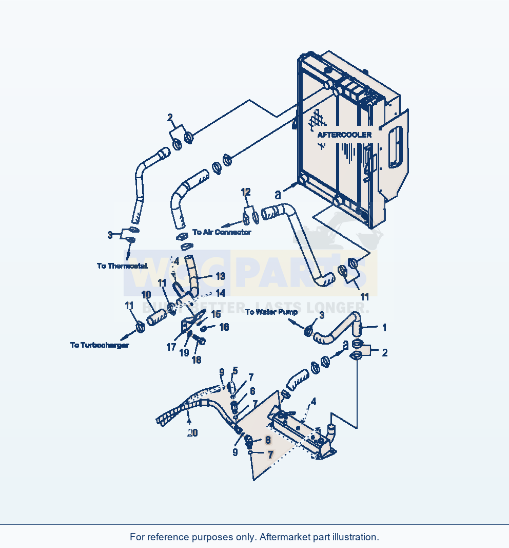 Komatsu WA380-6 Radiator Piping Serial A53001-UP parts diagram