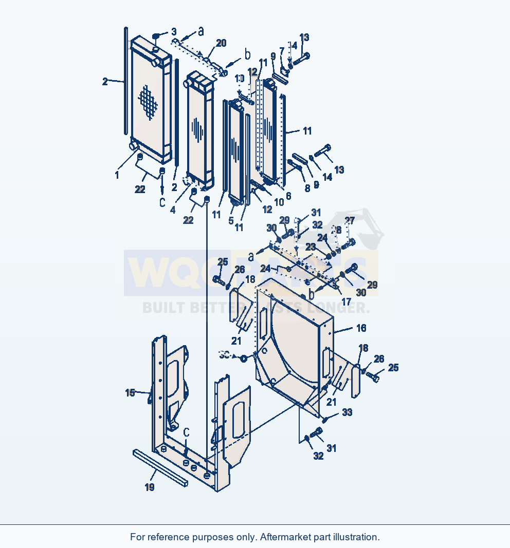 Komatsu WA380-6 Radiator (S/N A53001-A53677 ) parts diagram