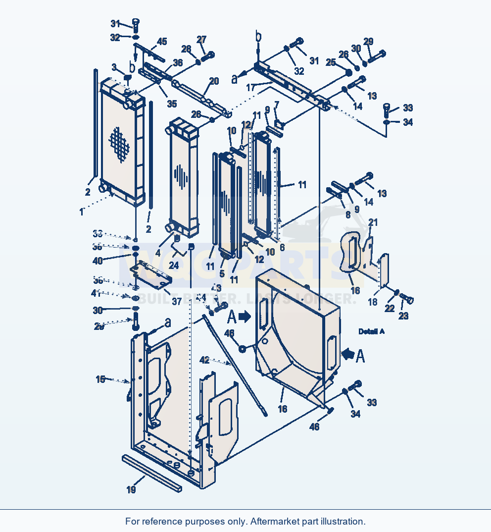 Komatsu WA380-6 Radiator (S/N A53678- ) parts diagram