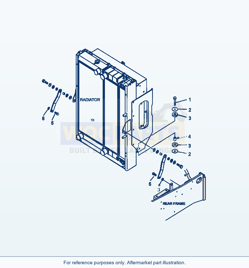Komatsu WA380-6 Radiator Side Mounting Serial A53001-UP parts diagram