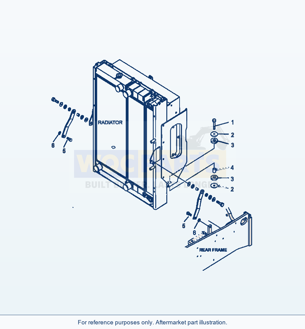 Komatsu WA380-6 Radiator Side Mounting Serial A54001-UP parts diagram