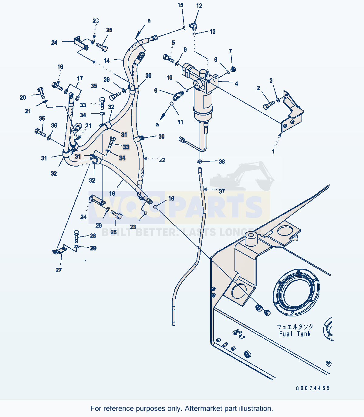 Komatsu WA380-6 Fuel Tank (Filter) parts diagram