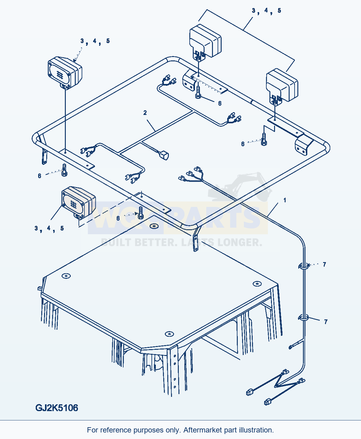 Komatsu WA380-6 Add. Work Lamp (Option) parts diagram