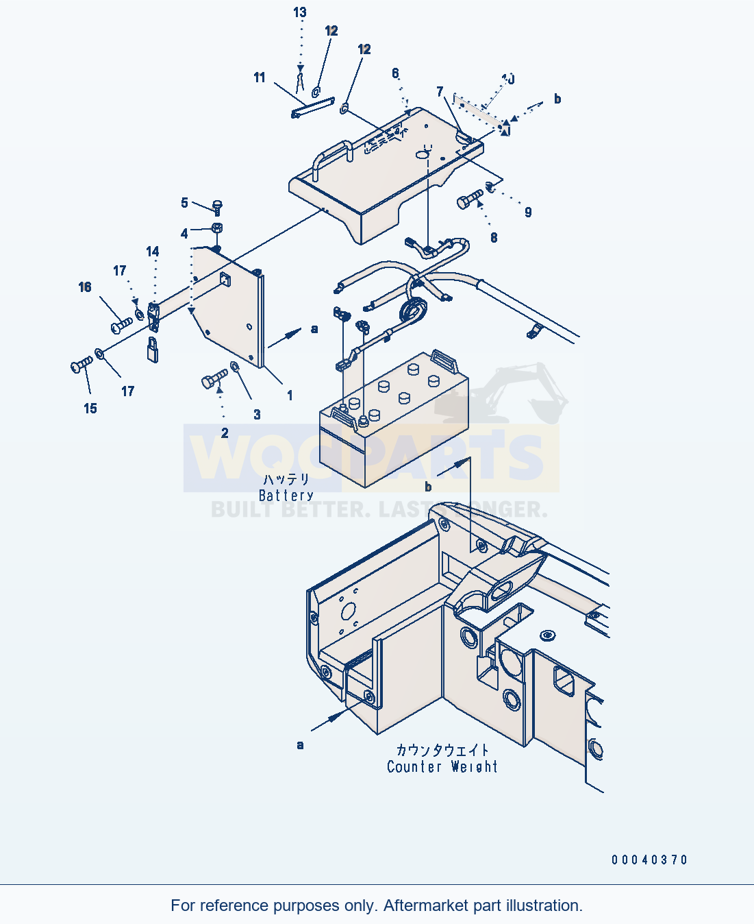 Komatsu WA380-6 Battery Box (Cover Rhs) parts diagram