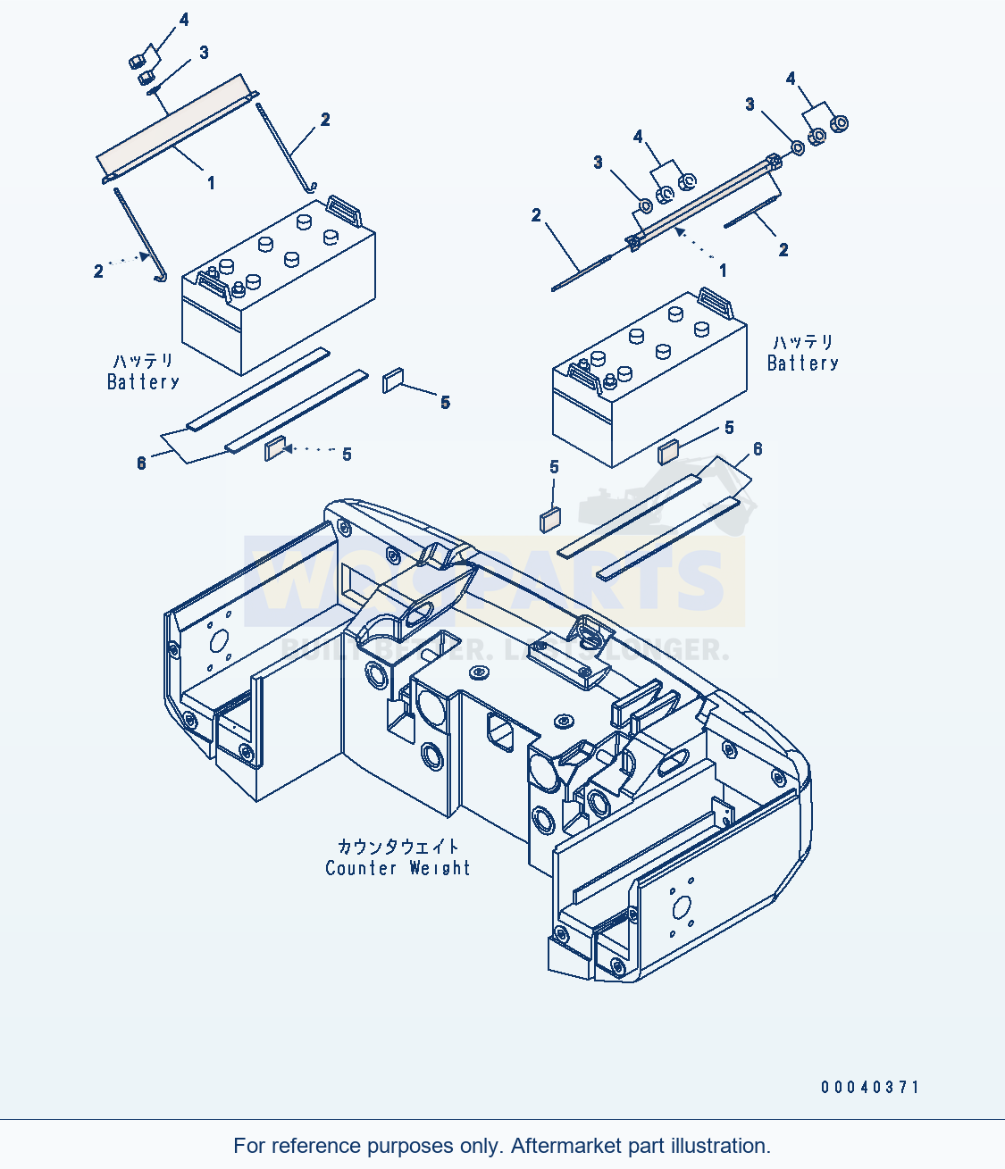 Komatsu WA380-6 Battery Box (Holder) parts diagram