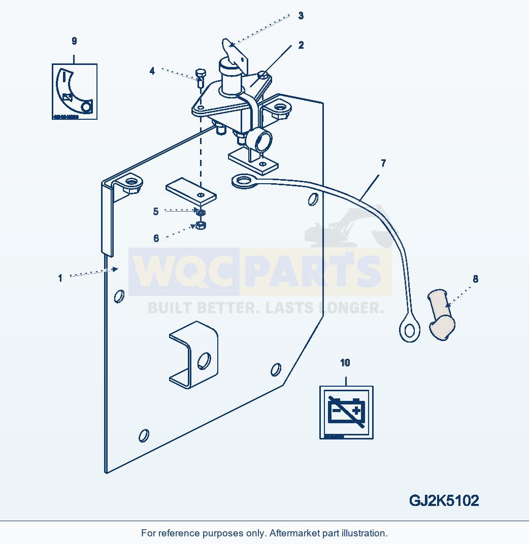 Komatsu WA380-6 Battery (Main Switch) parts diagram