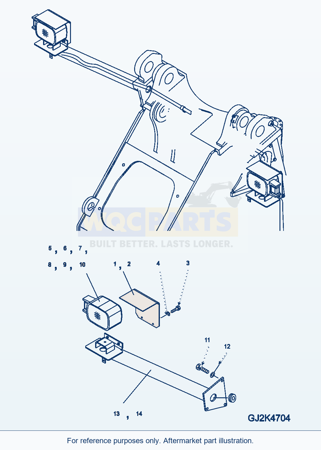 Komatsu WA380-6 Front Light (Right Hand Traffic) parts diagram