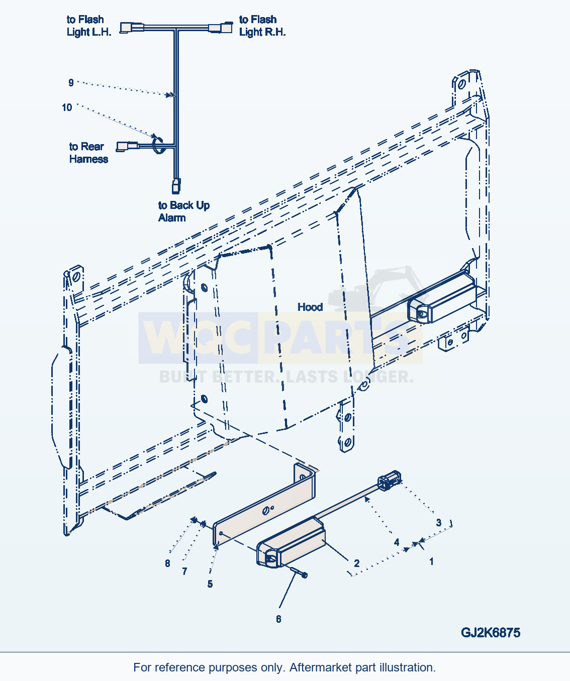 Komatsu WA380-6 Rear Flashlight White (Option) parts diagram