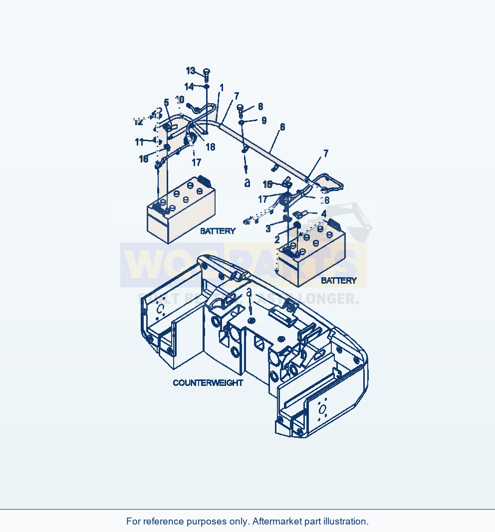 Komatsu WA380-6 Battery Box Battery Wire parts diagram