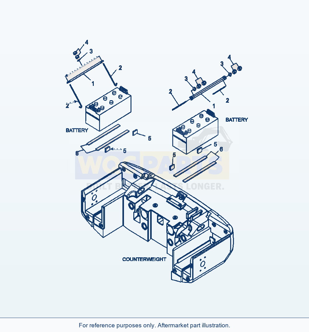 Komatsu WA380-6 Battery Box Holder Serial A53001-UP parts diagram