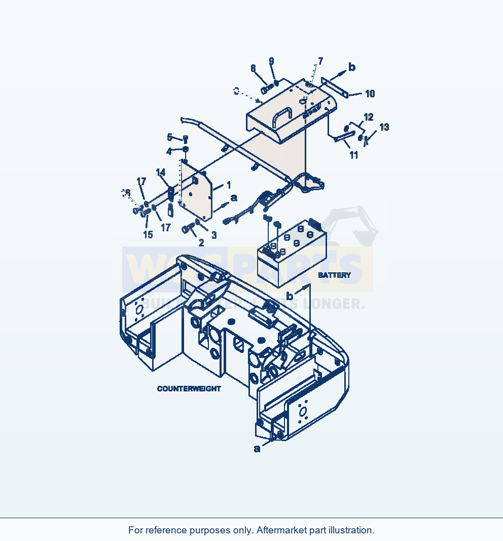 Komatsu WA380-6 Battery Box L.H. Cover Serial A53001-UP parts diagram